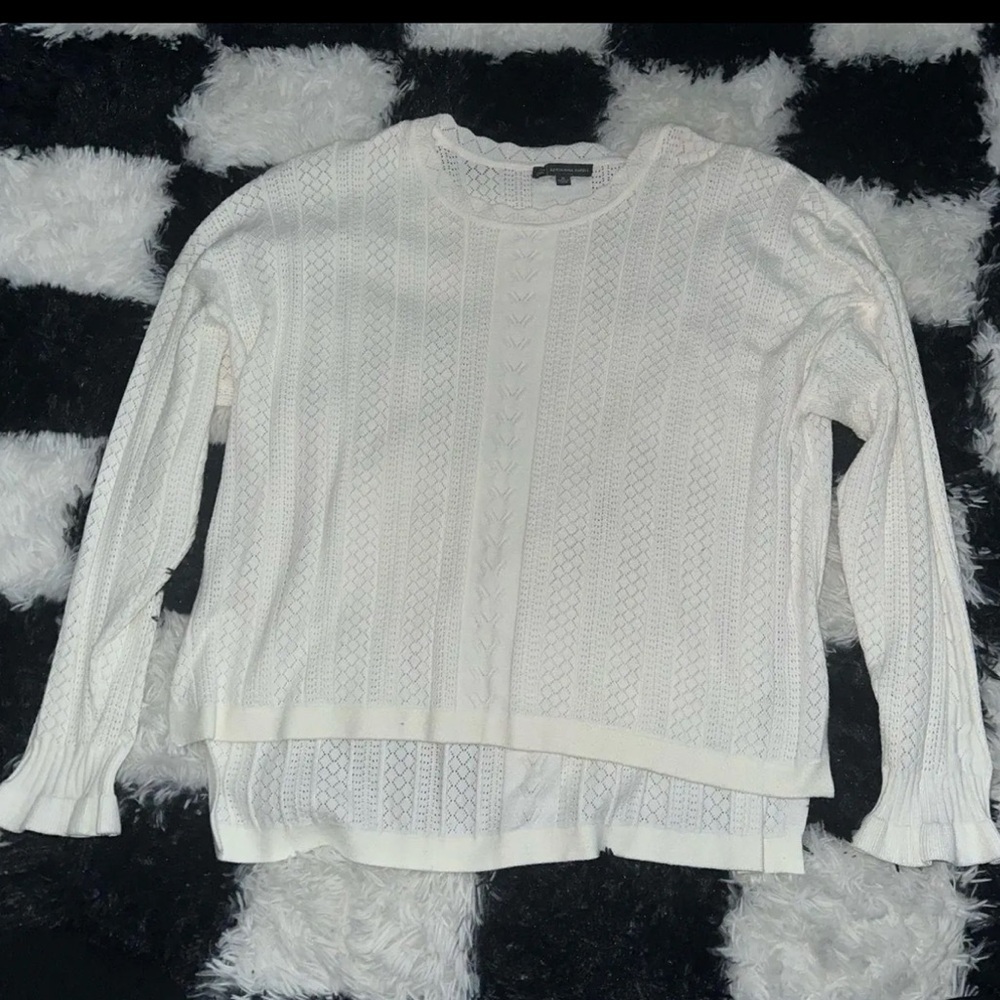 Adrianna Papell White Long Sleeve Top